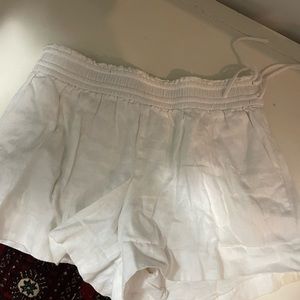 White linen jcrew shorts